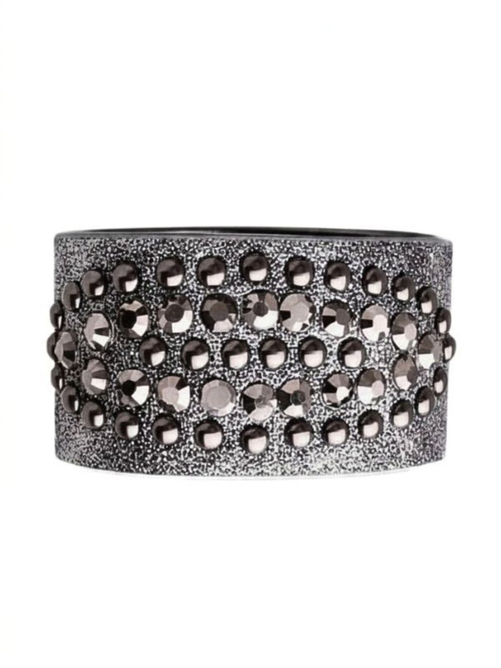 Sparkling Gunmetal Crystal-Stud Cuff Bracelet